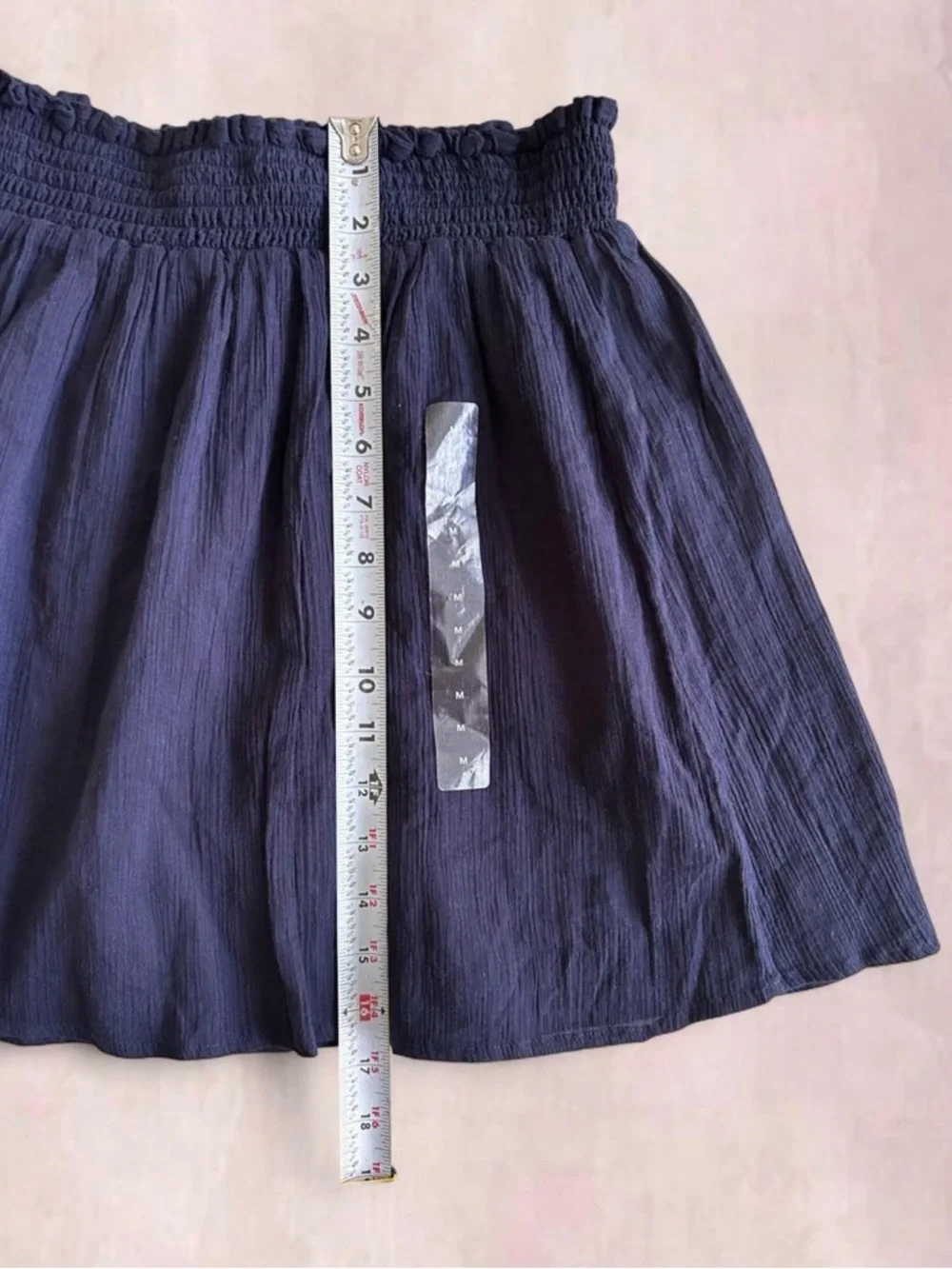NWT GAP Navy Blue Smocked Waist Flowy Mini Skirt - Picture 3 of 5